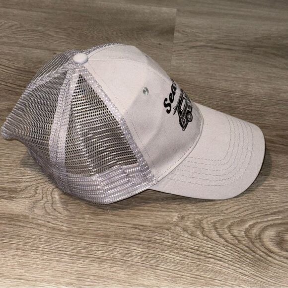 Big X Grey Seaside Beach Snapback Trucker Hat - Picture 4 of 10
